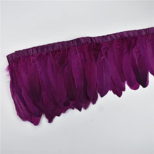 Gänsefeder-Bordüre, 2 Meter/Los, gefärbte echte Gänsefeder, Fransen, Bänder für Kleid, Rock, Stoff, Gürtel, dekorative Kleidung