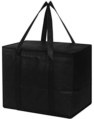 GYTFOG 1 Delivery Bag, Foldable Reusable Thermal Bag for Food Delivery Grocery Shopping Bags, Insulated Bagpack for Restaurants, Takeaway, Insulated Bag, Delivery Bags for Hot Food - Black