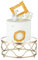 NUPTIO Acrylic Stand Round Gold: Metal Cake Stands for Afternoon Tea 22cm Diameter Geometric Dessert Cupcake Display Tray for Wedding Birthday Party Baby Shower Christmas Decorations