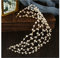 Yurosiay Stirnband Braut Perlen Gold Mesh Perlen Haarband Vintage Elegant Haarreifen Perlen Hochzeit Kopfschmuck Braut Breit Haarkranz perlen Braut Haarschmuck Perlen für Frauen und Mädchen