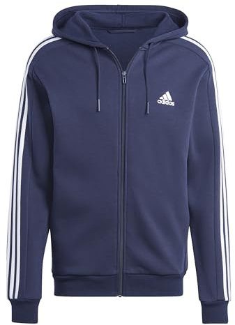 adidas Herren Essentials Fleece 3-Stripes Full-Zip Hoodie, Legend Ink, XXL