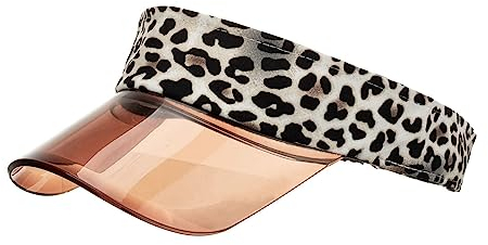 HAWILL® Sonnenvisier Sonnenhut Damen Leoparden Druck Visor Cap Sport Sonnenschutz Strand Sonnenblenden Hut 80er Jahre UV-Schutz Kappe mit Klettverschluss Freizeit Sommer für Golf Tennis Rosa