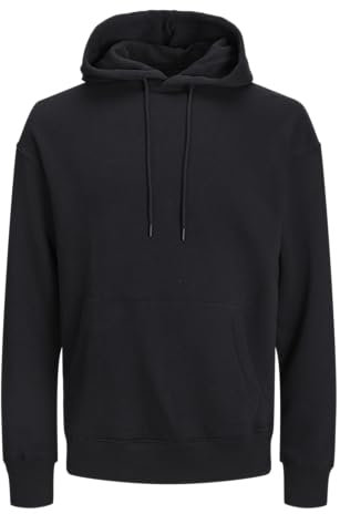 JACK&JONES PLUS Jjebradley Noos Pls-Felpa con Cappuccio, Nero, 4XL Uomo