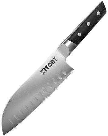 Kitory Santoku Knife 7 Inch Full Tang - Forged German High Carbon Steel - Ergonomic Handle