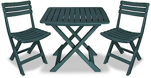 Terrassenmöbel Gartensofa Möbelsets Gartenlounge Set Loungemöbel 3-TLG. Bistro-Set Klappbar Kunststoff Grün