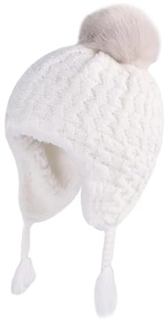 bicup Hats Caps Skullies Beanies Beanie Hat Cap Hats Caps Skullies Beanies Beanie Hat Cap Infant Beanie Baby Boy Girl Winter Hat Lined Warm Knitted Daily Hats 1-2Years White