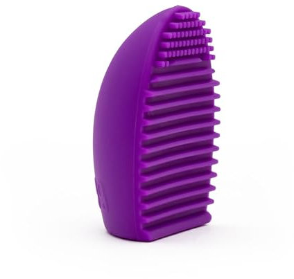 Intirilife Pinsel Reiniger aus Silikon in Lila - 7.3 x 5.5 x 3 cm - Make Up Pinsel Reinigung Kosmetik Pinsel Reinigungsmatte Pad für Makeup Pinsel und Schwämmchen