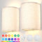 HURYEE Wall Lights Set of 2,Battery Operated Wall Light Fabric Wall Sconce Rechargeable Wall Lights with Remote,LED Wall Lamps in RGB+Warm White,Dimmable Timer for Bedroom and Living Room Lighting