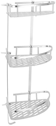Mensola per Doccia Ad Angolo Mensola per Doccia Ad Angolo a 3 Livelli per Bagno a Parete Mensola Ad Angolo per Bagno in Alluminio con Design Intagliato a cavità per la