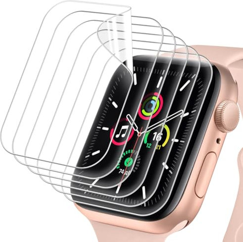 OFFCUP Pellicola Protettiva, 6 Pezzi TPU Pellicola Pellicola per Apple Watch Series 4/5/6/SE 44mm, Sensibile al tatto, Senza Bolle Trasparente HD Schermo (44mm)
