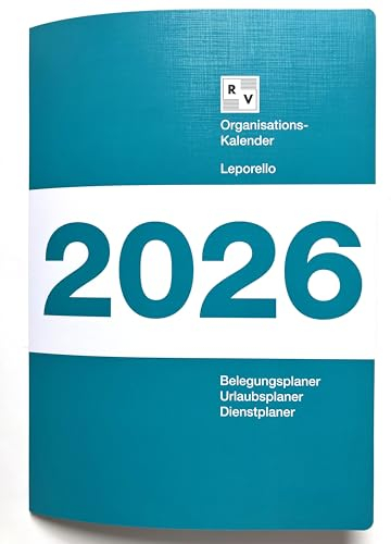 Organisationskalender 2026, Leporellofalzung, Schafberger Verlag, Zimmerbelegungsplan, Belegungsplan, Zimmerbelegungskalender, Urlaubsplan, Dienstplaner, Belegungskalender