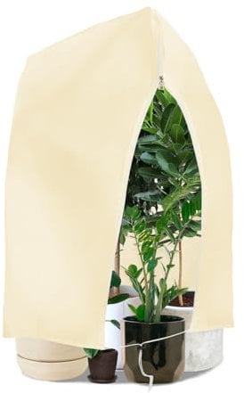 Winter Protection for Plants, Pflanzenschutz Winter, 180 * 120CM Frostschutz Kübelpflanzensack Groß für kübelpflanzen mit Reißverschluss Zugband, winterschutz für kübelpflanzen