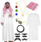 Raveparty Scheich Kostüm: Araber Kostüm - Arabische Kleidung, Weißes Gewand. Fasnachtskostüme Männer für Cosplay, Karneval, Party oder Geburtstag. Erwachsene, L