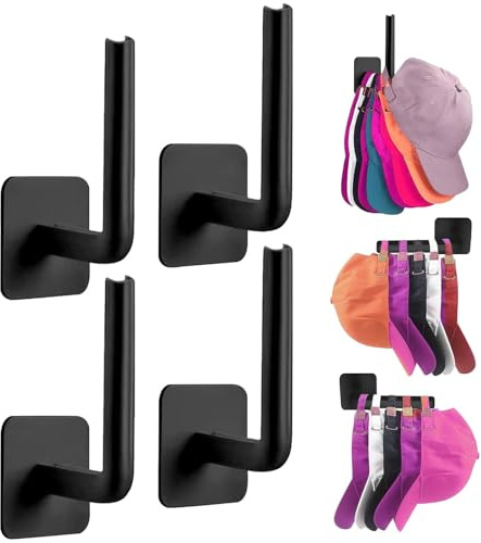 Hut-Organizer Wand-Organizer Hut-Organizer - Wandhaken für Hut-Organizer | Hutablage L-Form | Hutablage Stark Kleber, 4 Stück Huthalter für Arm