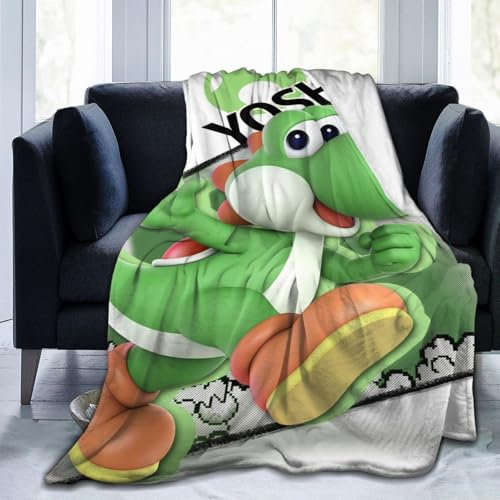 Yoshi Niedliche Überwurfdecke, leicht, gemütlich, für Couch und Bett, superweich und warm, Flanell-Fleece-Mikrofaser, Überwurfdecken für alle Jahreszeiten