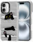 MOSNOVO Case for iPhone 16, [Buffertech 6.6ft Military-Grade Drop Protection] [Anti Peel Off Tech] Clear TPU Bumper Phone Case Cover Design - Hidden Black Cat