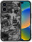 XIZYO Case for iPhone 16 6.1 Inch, Cute Frosted Translucent Rose Floral Flower Pattern Shockproof Cover, for Girls Women Luxury Soft TPU Protective Phone Case, Black