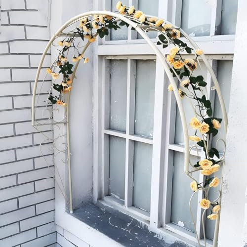 MNBVH Metall-gartenlaube, Rankgitter, Pflanzenstütze, An Der Wand Montierter Gartenbogen Für Tür, Fenster, Wand, Dekorativ, Für Efeu, Rosen, Ranken, Gurken, Clematis(Size:100cm/39.3in)