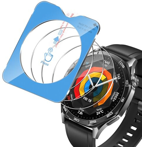 Aerku Verre Trempé pour Huawei Watch GT5 GT 5 46mm/Watch GT 5 Pro 46mm [3 Pièces],9H Protection écran Film avec Une Aide Au Positionnement pour l'installation, Anti-Poussière Sans Bulles Vitre Trempé
