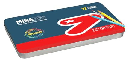 Seven Minapro Schulstifte – Watercolor, Metallbox, 72 Stück, Aquarelleffekt, Kinder und Jugendliche, Buntstifte