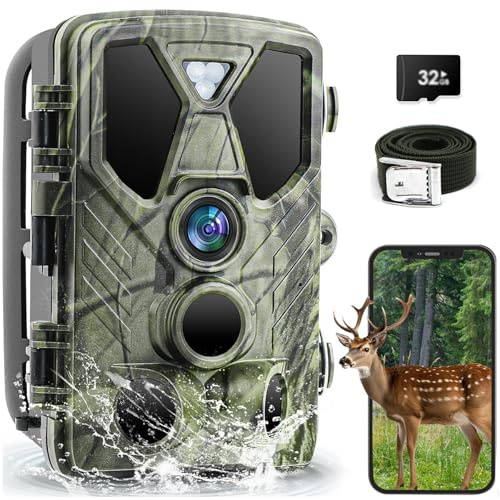 Findn Wildlife Camera 4K 36MP HD Trail Camera with 940nm Night Vision 0.2s Motion Activated Waterproof, Gardens Camera with 32GB SD Card for Outdoor Hunting Bird Watching Nature Scouting