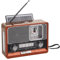 Faeymth Radio Vintage con Energía Solar, Radio Retro Recargable por USB, Reproductor de MP3, Altavoz con Linterna, Radio Reloj Compatible, Tarjeta USB/TF