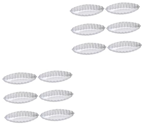 COLLBATH 12 Stk Backform Törtchenformen für Backschiffchen Pfannen aus Aluminiumfolie mit Deckel Pfannkuchen tepaniakygrill platte kochplatte Kuchenform Blech Aluminiumlegierung Silver
