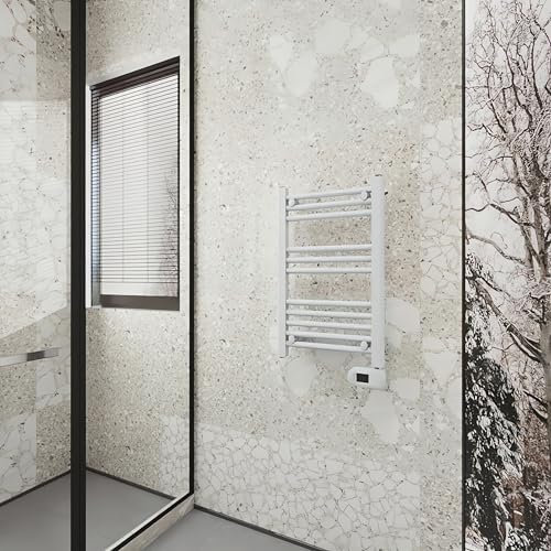 AICA Seche Serviette Electrique, 650 x 410 mm Blanc 200W, Radiateur seche Serviette électrique Salle de Bain