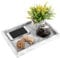 GBACHOOSE Placa de mármol, 30 x 20 cm, mármol natural, bandeja de servir de mármol para baño, cocina, tocador, decoración del hogar, color blanco