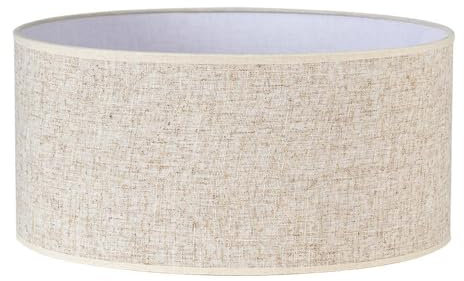 Pantalla cilíndrica - pantalla de 60 cm de diámetro, 30 cm de altura, color lino beige, ideal para lámparas de mesa y techo