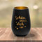 Kiwistar UG Windlicht Glas schwarz-Gold Gravur Spruch Schön DASS es Dich gibt Teelichthalter Kerzenhalter Glas mit Spruch Familie Zuhause Deko Geschenk