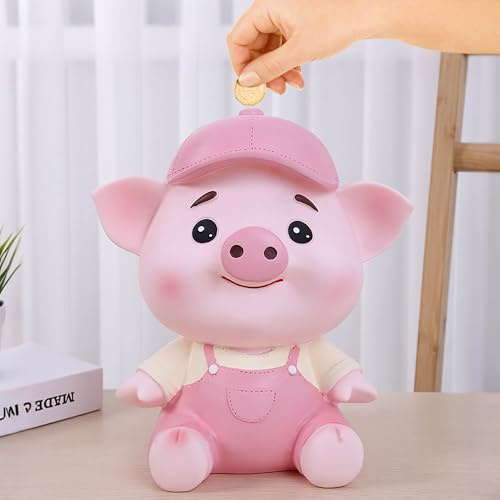Rosa Sparschwein, Spardose Kinder, Sparschwein Groß XXL | Unzerbrechlicher Plastikspardose, Niedliche Münzen Sparbüchse, Geschenk für Kinder, Jungen, Mädchen und Erwachsene