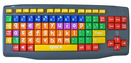 Woodside Home Living Easy2Use Large Key Large Print Lower Case Coloured Kids Keyboard