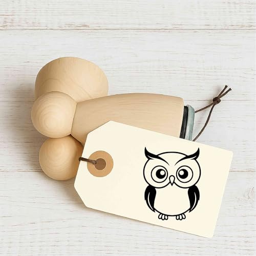 Stempidoo Motivstempel Eule – Bastelstempel für Karten, Papier, Stoffe, Scrapbooking & DIY – Maxi Ministempel