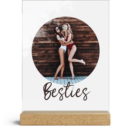 CHRISCK design Acryl Glasbild personalisiert mit Foto – Geschenk beste Freundin & Freund – Fotogeschenk Geburtstag – Persönliche Geschenkidee Schwester Mama Freundinnen