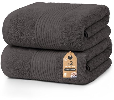 Cloud Pillow 2er Set Badetücher 70x140 cm 100% Baumwolle, 500 g/m2 | Duschtuch, weich, saugstark und langlebig, Oeko-TEX, ideal für Bad & Wellness