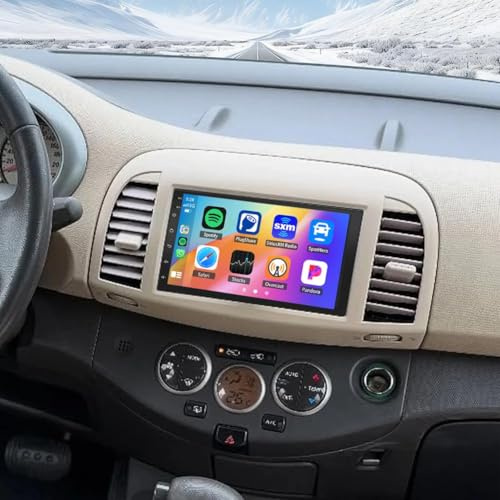 PLKEQS Autoradio Android 15 2 64G per N-issan Micra 2005-2009 con Carplay e Android Auto, Radio Micra 05-09 con Touchscreen da 7 Pollici, GPS, WiFi, Bluetooth, Radio FM/RDS SWC DSP Telecamera,Y2