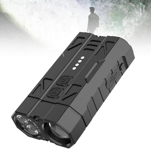 Knubbuf High-Brightness Dual-Module Flashlight, 4 LEDs Rechargeable Pocket Light with Magnetic Base & Hat Clip, 8 Modes Waterproof Flash IV Tactical Gear for Camping, Hiking, Emergency (1Pcs)