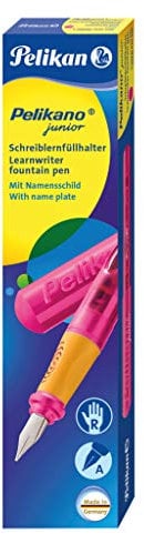 Pelikan - Pelikano Junior Füllhalter P67, Feder: A, Schaftfarbe: [ pink ] + 10 Großraum-Tintenpatronen GTP
