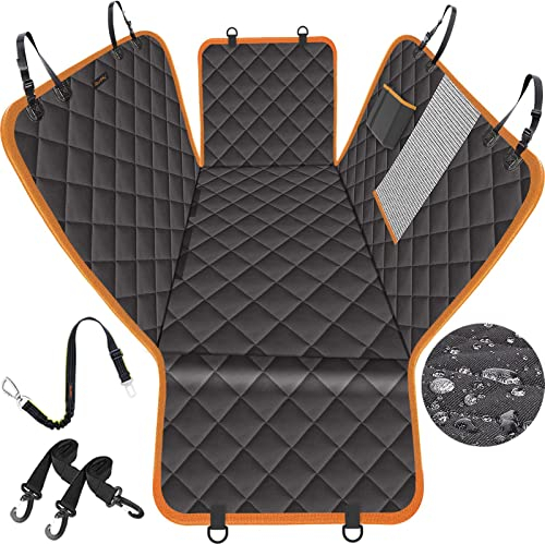 iBuddy Fundas de Asiento de Coche para Asiento Trasero, 100% Impermeables, Resistentes y Antideslizantes, compatibles con la mayoría de Coches, SUV, Camiones, Color Negro, Ajuste Universal