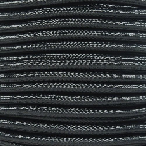 West Coast Paracord Gummiseil, elastisch, Nylon, Verschiedene Größen und Längen, 1/4 in x 25 ft schwarz