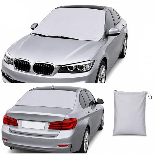 ASAB Magnetic Car Windscreen Cover - Frost Snow Ice Protector - Waterproof Windscreen Frost Guard, UV Sun Shade Cover for Cars SUVs Trucks Winter Protection (162cm x 96cm)