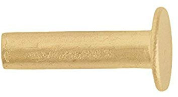 Weaver Leather 100 Pack of #104 Tubular Rivets Plated, 6/16, Brass