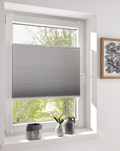 DécoProfi Wabenplissee ohne Bohren verdunkelnd Weiss 45cm x 130cm I Verspannte Plissees nach Maß mit Klemmträger/Klemmfix I Blickdichte Innenrahmen-Plissees zum Klemmen