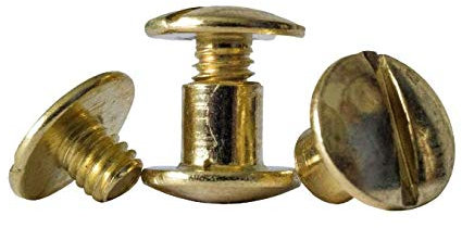 Q-tools® Buchschrauben 5mm gold | 20 Stück | Knopfnieten 5mm / Ledernietenset/Gürtelschrauben |Ziernieten, Schraubnieten | Verbindungsschrauben für Westerntrense, Messergriff