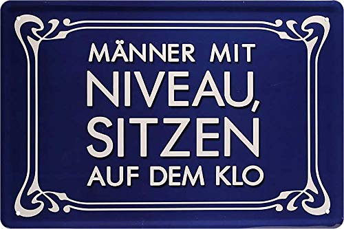 schilderkreis24 Blechschild 20x30cm – Humorvolle & praktische Wanddeko für Badezimmer, WC & Gäste-Toiletten (Männer Niveau)