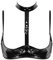 Zaldita Womens Lingerie Wet Look Patent Leather Buckled Halter Neck Wire-Free No Pad Quarter Cup Bra Top Black XXL
