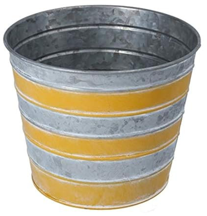 Gisela Graham Tin Flower Pot/Bucket/Vase Tall 14 cm