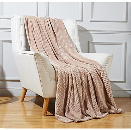 Juliyeh Kuscheldecke Fleece Decke 150x200 cm Taupe Fleecedecke als Sofaüberwurf Flauschig Kuscheldecke Felloptik Wohndecke Sofadecke Tagesdecke Couchdecke