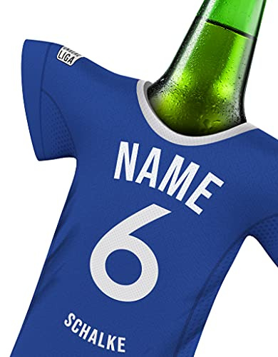 Trikot für Schalke-Fans | personalisierbarer stylischer Trikotkühler | Jeder Schluck EIN Genuss | Fußball Trikot by MYFANSHIRT.com